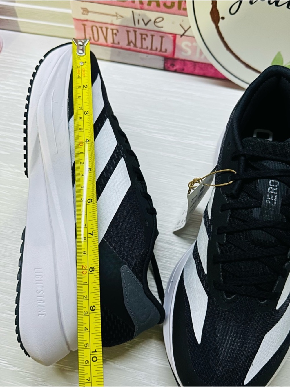 Size 7 adidas Black & White Performance Running Sneakers - Picture 13 of 13